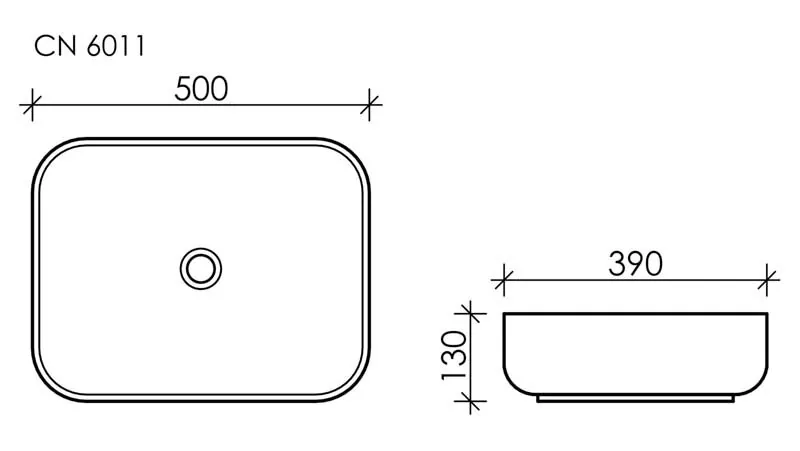 картинка Накладная раковина Ceramicanova Element CN6011 цвет белый 50х39 см 