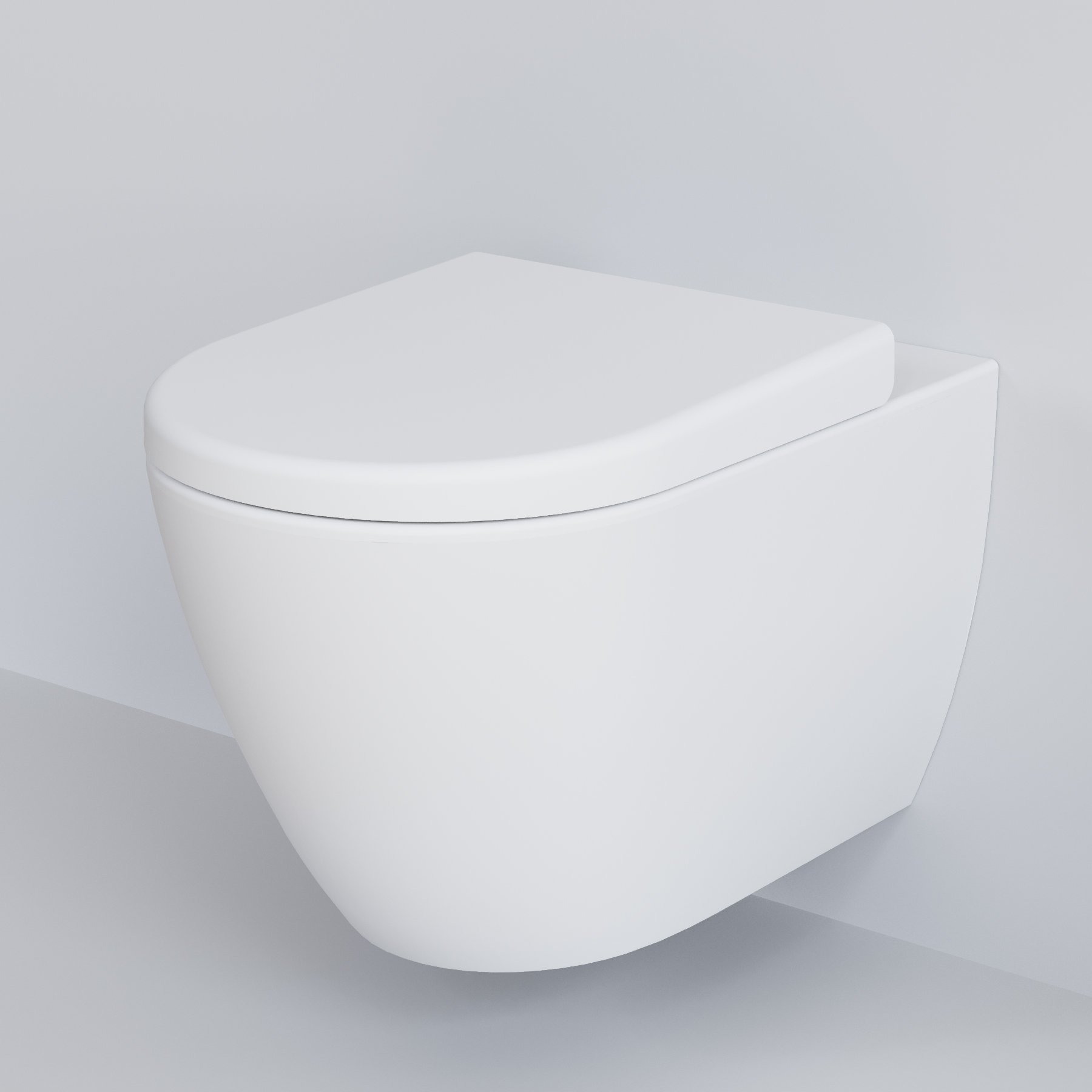 картинка Унитаз подвесной Ambassador Queen 113T20101R белый матовый с толстой крышкой 