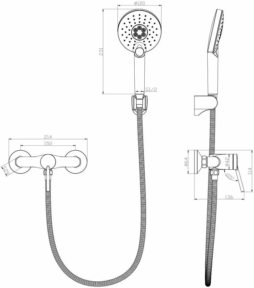 картинка Смеситель Lemark Minima LM3803C для душа 