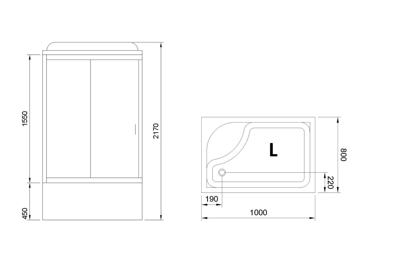 картинка Душевая кабина Royal Bath RB 8100BP5-WC (белое/матовое) левая 