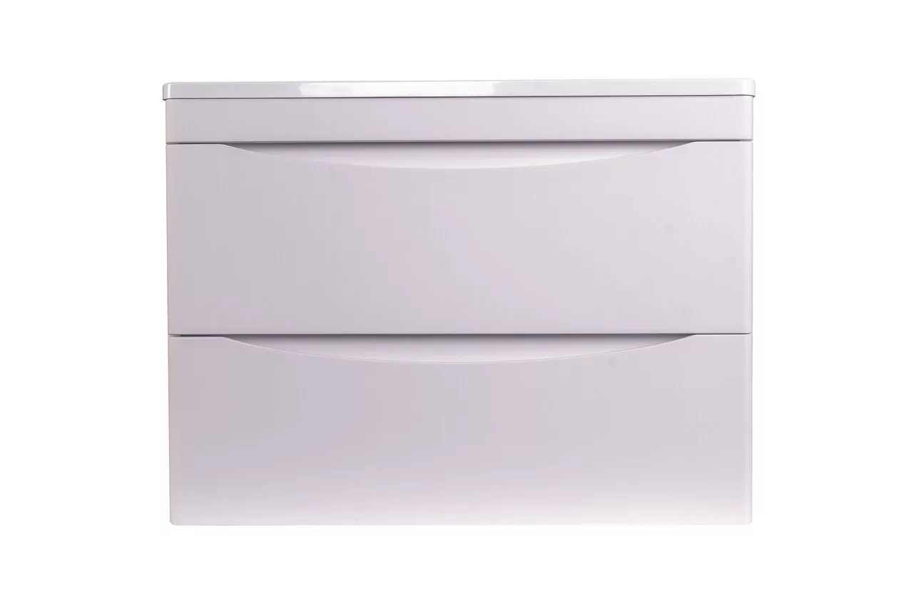 фото Тумба подвесная Style Line Бергамо мини 70 2 ящика Люкс антискрейтч белый PLUS 