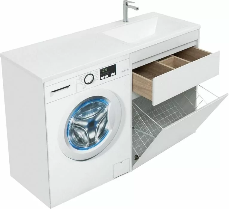 фото Тумба с раковиной Aquanet Токио 130 R белый (напольная, 1 ящик) арт. 00239303 