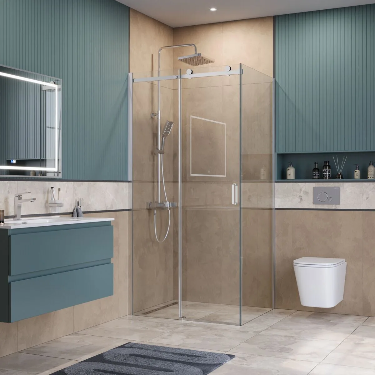 фото Душевой уголок BelBagno SOFT_CLOSE-2-AH-1-100/80-C-Cr 