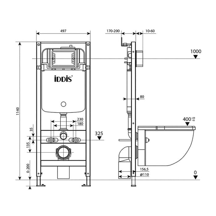 картинка Система инсталляции для унитазов с кнопкой Iddis Optima Home OPH0000i32K 