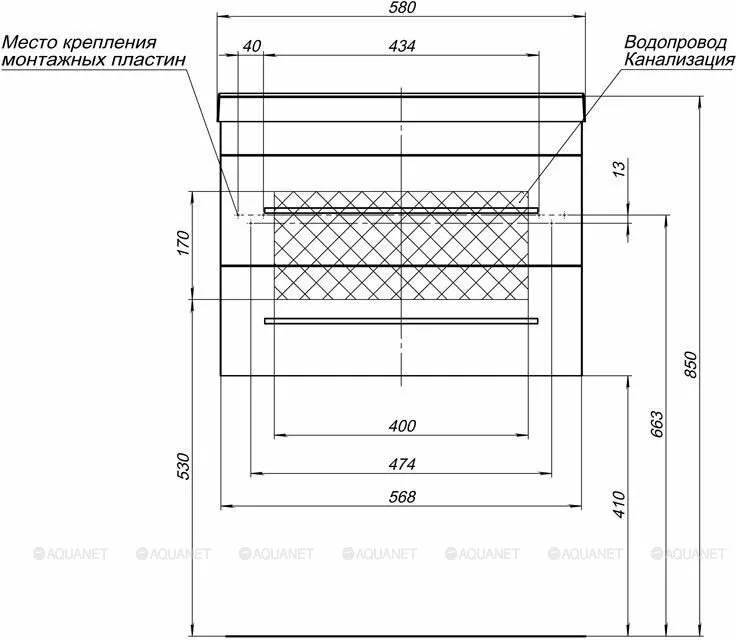 фото Тумба с раковиной Aquanet Верона белый матовый арт. 00287643 