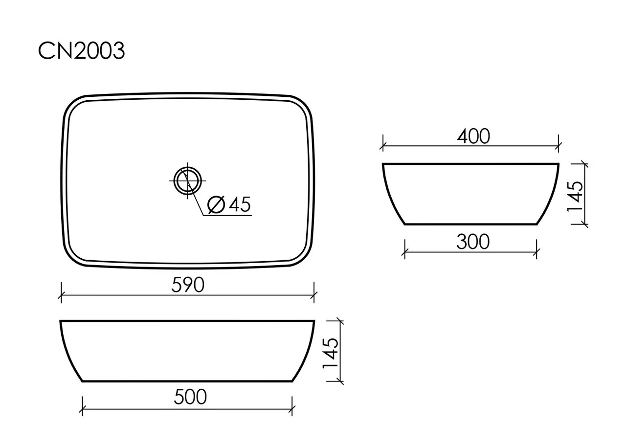 картинка Накладная раковина Ceramicanova Form CN2003 цвет белый 58х38 см 