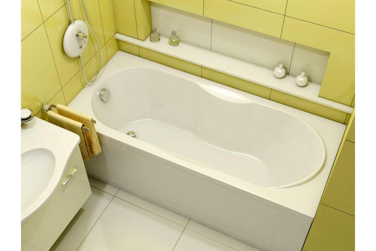 картинка Акриловая ванна Relisan Eco Plus Мега 160х70 с ножками и слив-переливом 