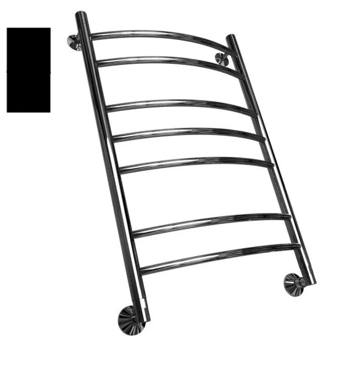 картинка Полотенцесушитель Двин L 50/50 Водяной / 1"-1/2" К3 Черный матовый (4627167088564) 