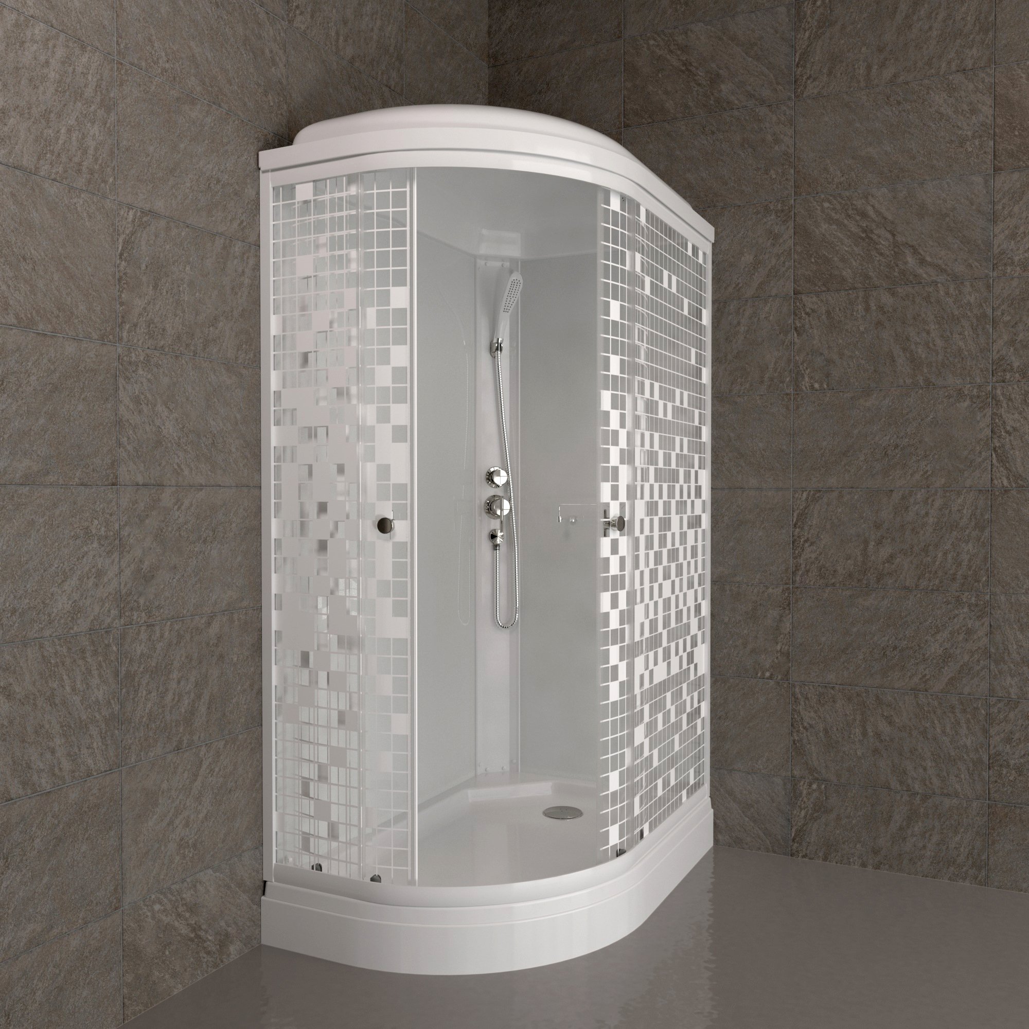 картинка Душевая кабина Triton Коралл А 120х80 правая мозаика 