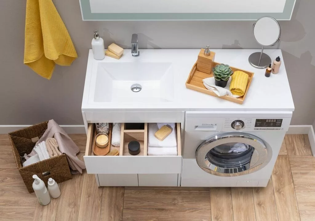 фото Тумба с раковиной Aquanet Токио 120 L белый (напольная, 1 ящик, 2 дверцы) арт. 00239211 