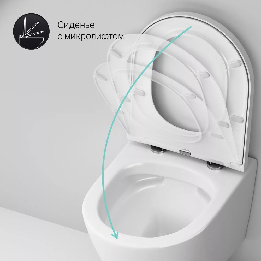 картинка Подвесной унитаз Am.Pm Sense C741701SC FlashClean с сиденьем микролифт 
