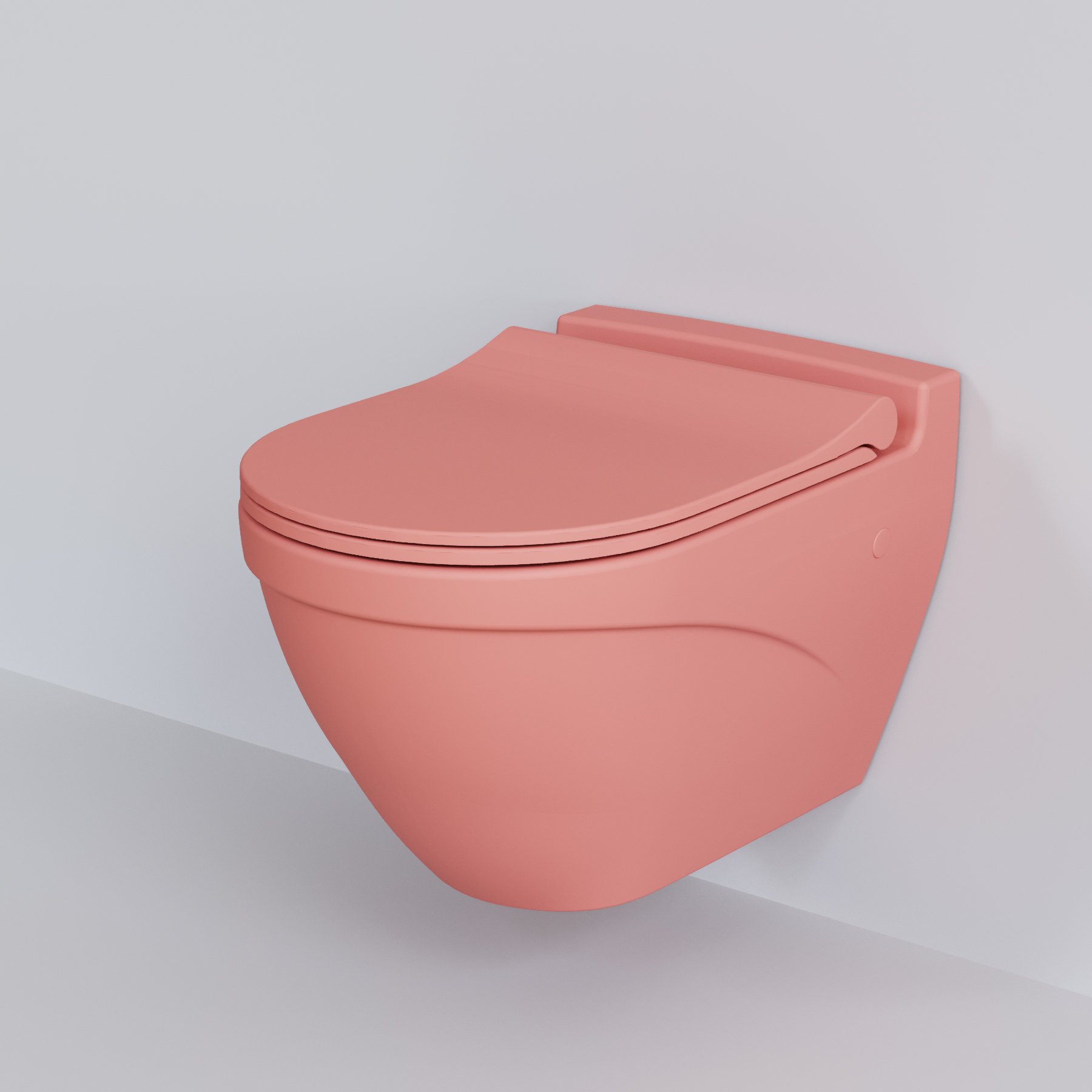 картинка Унитаз подвесной Ambassador Nord 133T20901 розовый матовый подвесной с тонкой крышкой 