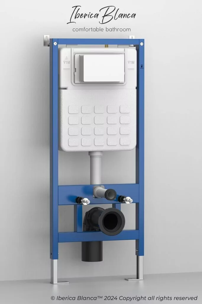 картинка Комплект 3 в 1 IBERICA BLANCA инсталляция с унитазом BURGOS ALTO IB.BRA.234.1B1 клавишей хром матовый INOX-O IB.B081.003.002 