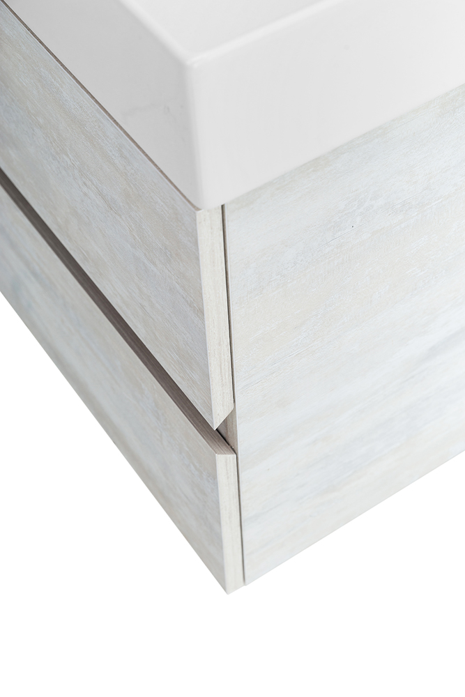 фото Тумба с раковиной подвесная Cezares MOLVENO 46 120 Legno Bianco, раковина белая 