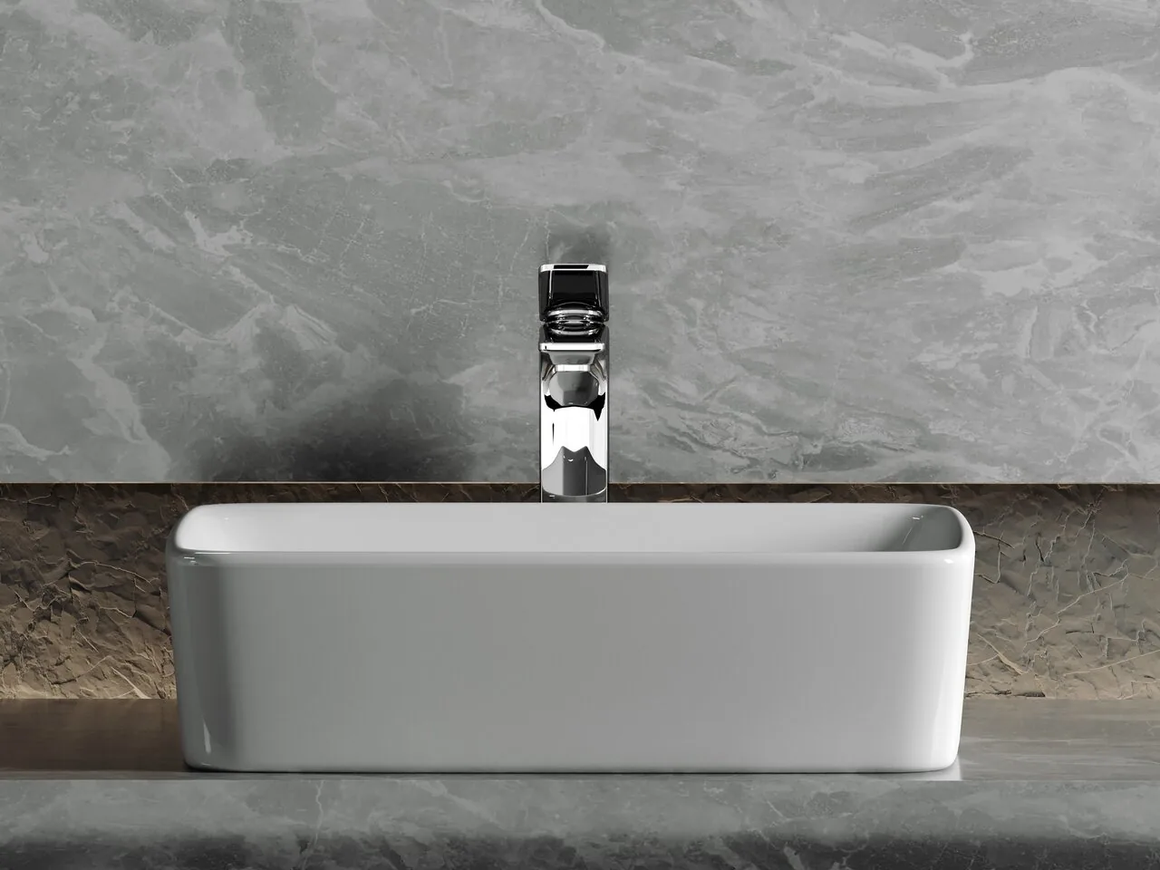 картинка Накладная раковина Ceramicanova Element CN6037 цвет белый 48х37 см 