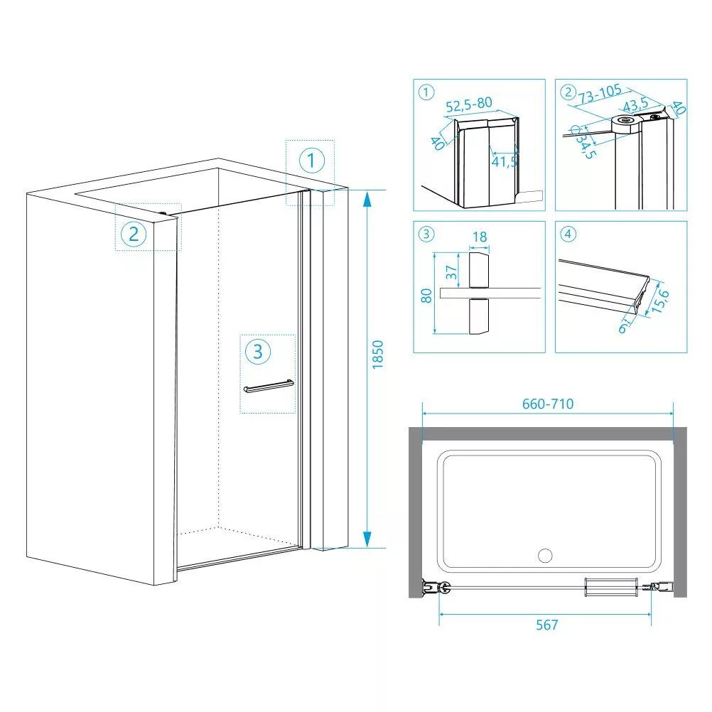картинка Душевая дверь RGW PA-03 Хром 04080307-11 