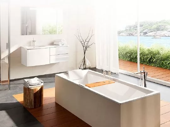 картинка Акриловая ванна Riho Still Square 180x80 подголовник слева 