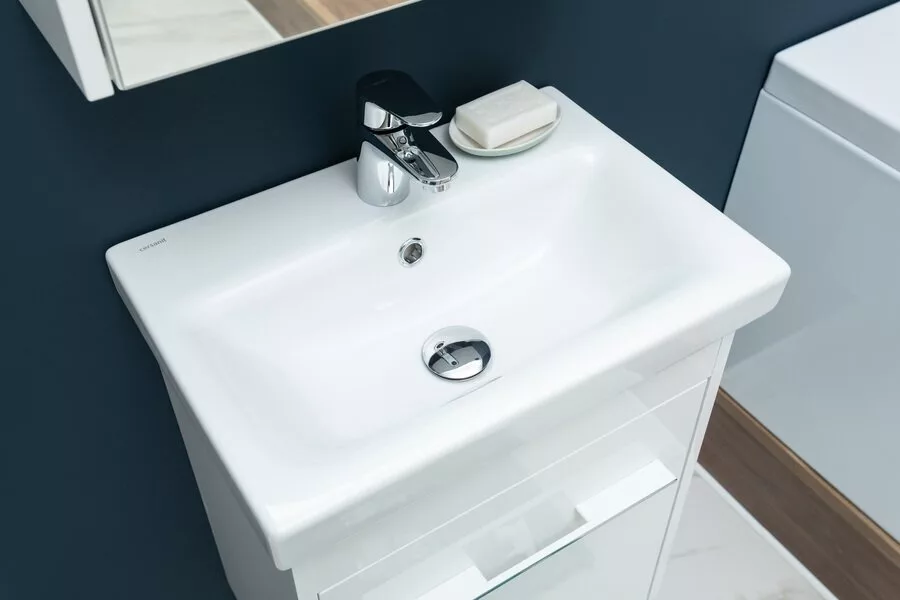 фото Тумба с раковиной Aquanet Августа 50 (Moduo Slim) белый арт. 00254069 
