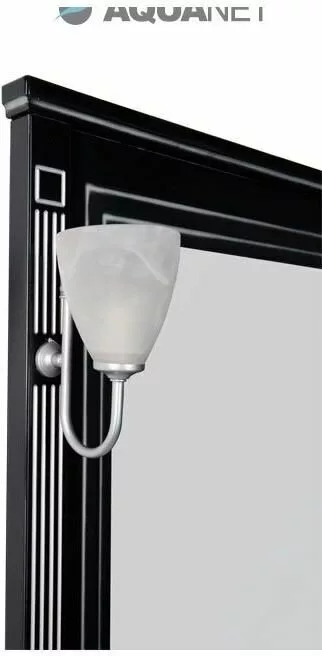 фото Зеркало Aquanet Паола 120 черное с серебром со светильниками бронза 