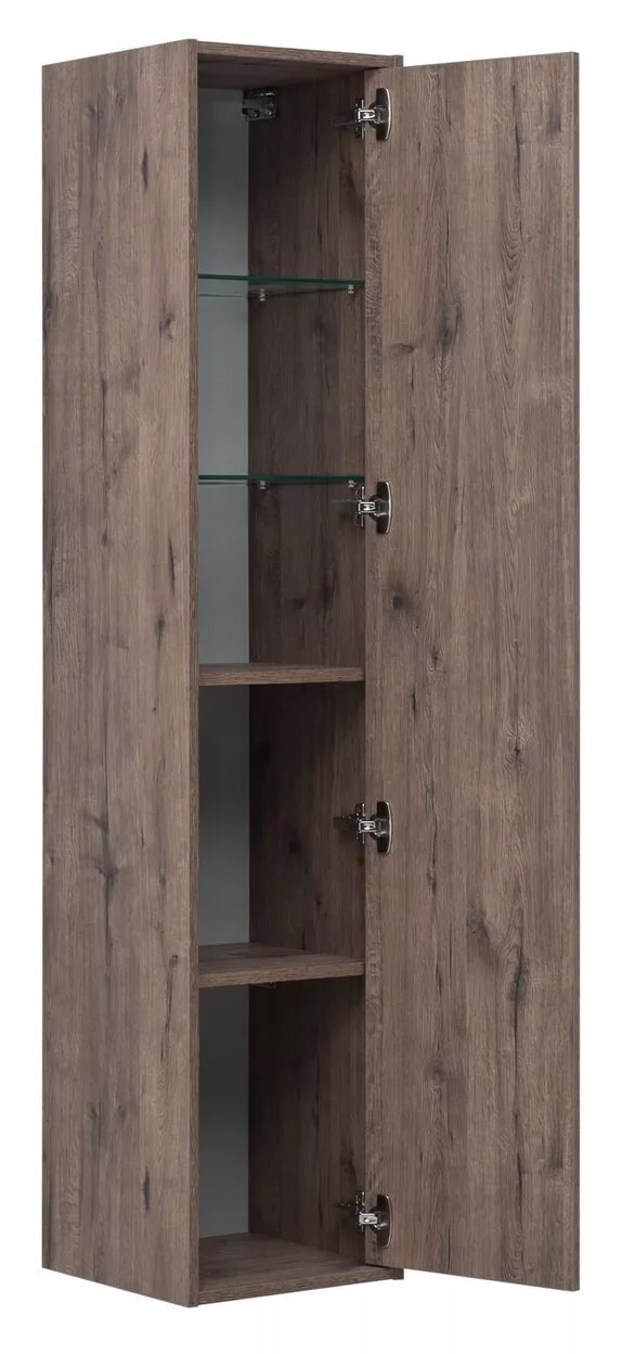 фото Шкаф-пенал для ванной Aquanet Lino 35 Дуб Веллингтон арт. 00253914 