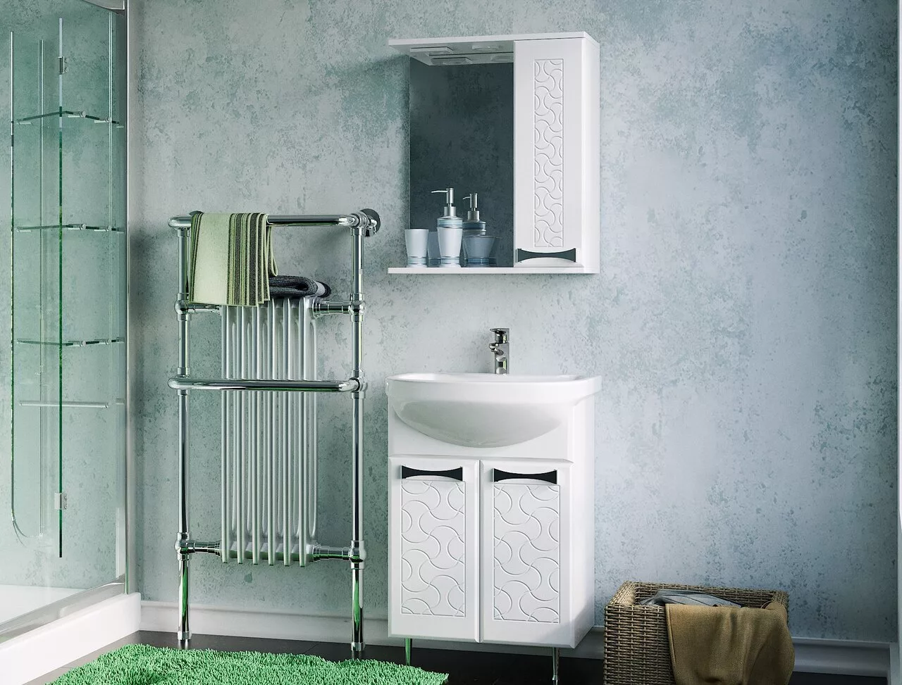 фото Тумба Stella Polar Ванда 60 с раковиной Балтика 60 