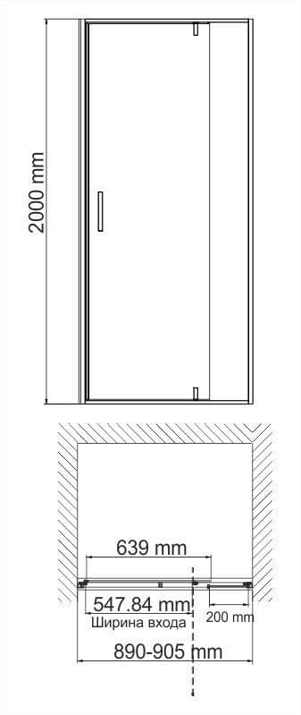 картинка Душевая дверь WasserKRAFT Elbe 74P04 