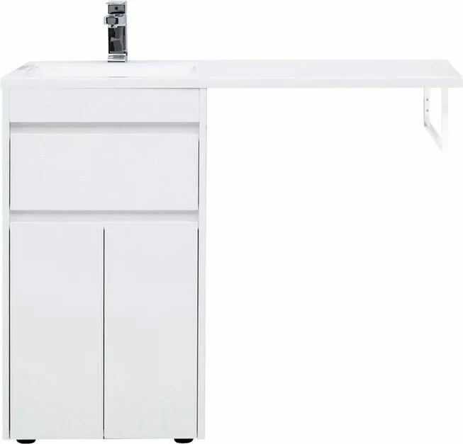 фото Тумба с раковиной Aquanet Токио 110 L белый (подвесная, 1 ящик) арт. 00239208 