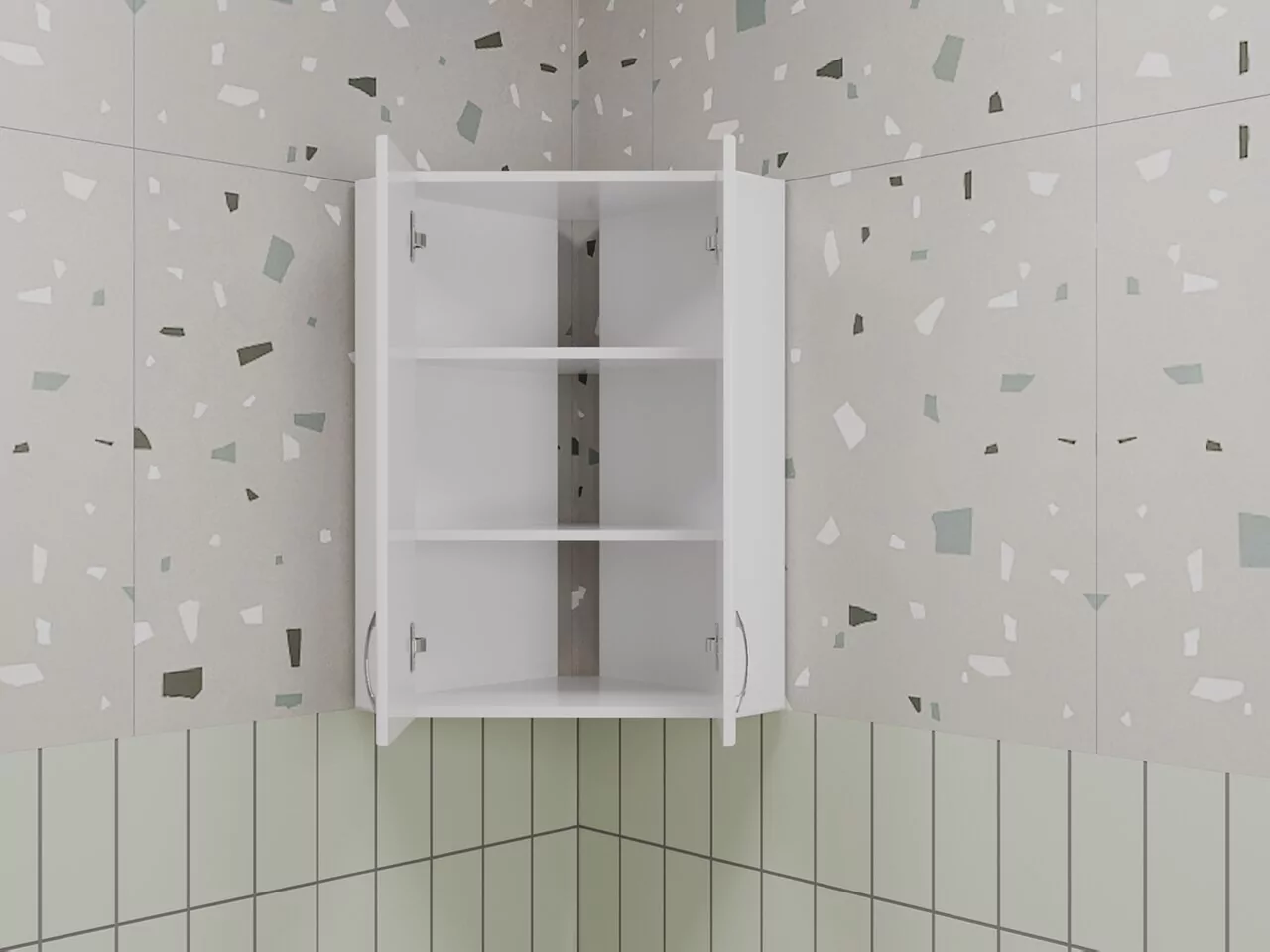 фото Подвесной шкаф Style Line 450/800 угловой стекло 