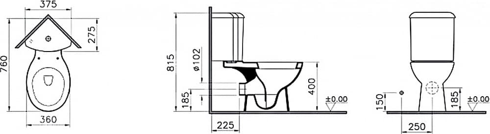 картинка Унитаз угловой Vitra Arkitekt с сиденьем микролифт 