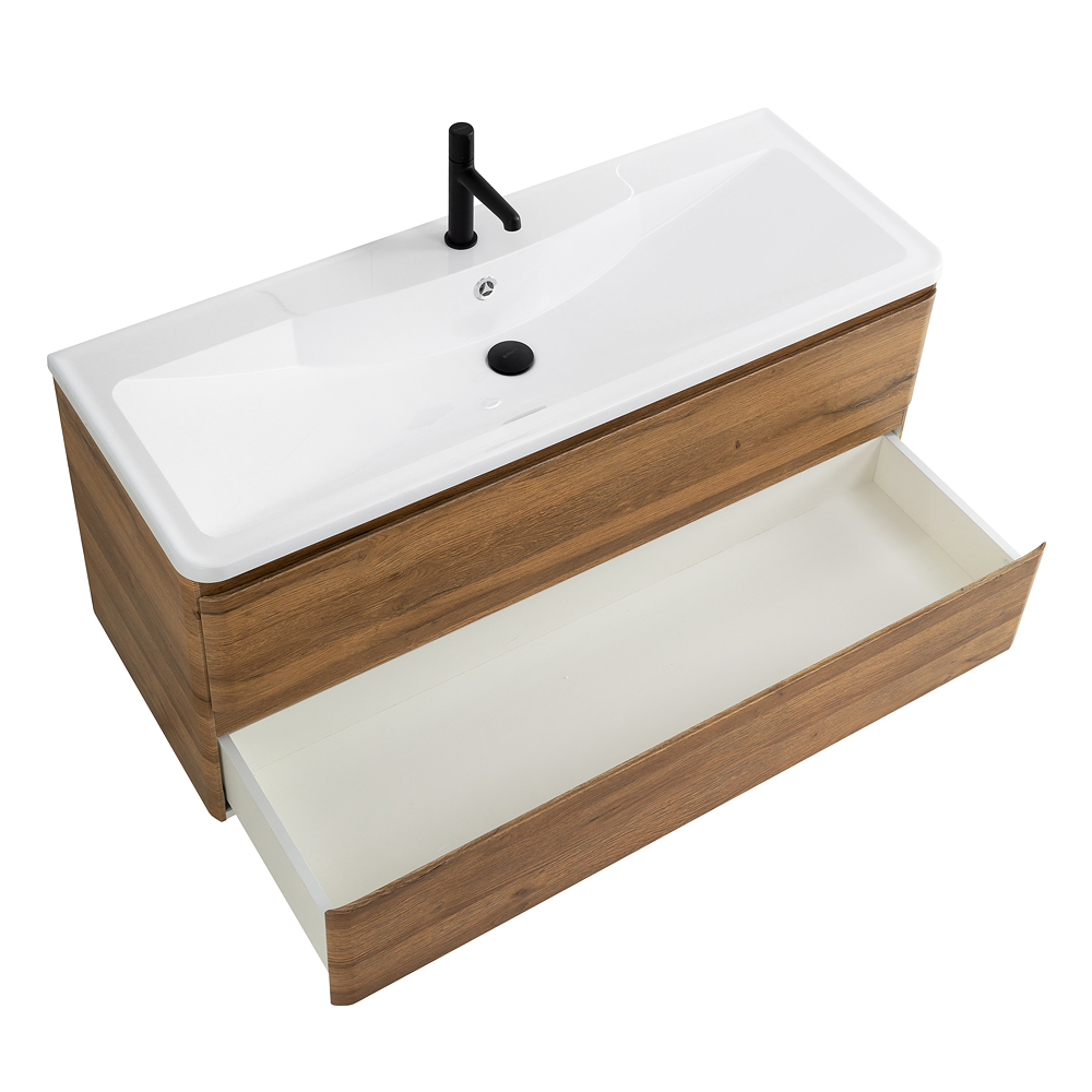 фото Тумба с раковиной подвесная BelBagno ALBANO 120 Rovere Rustico, раковина белая 