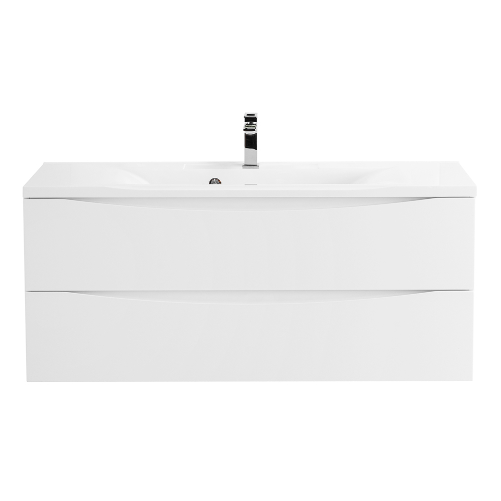 фото Тумба с раковиной подвесная BelBagno MARINO 120 Bianco Opaco, раковина белая 