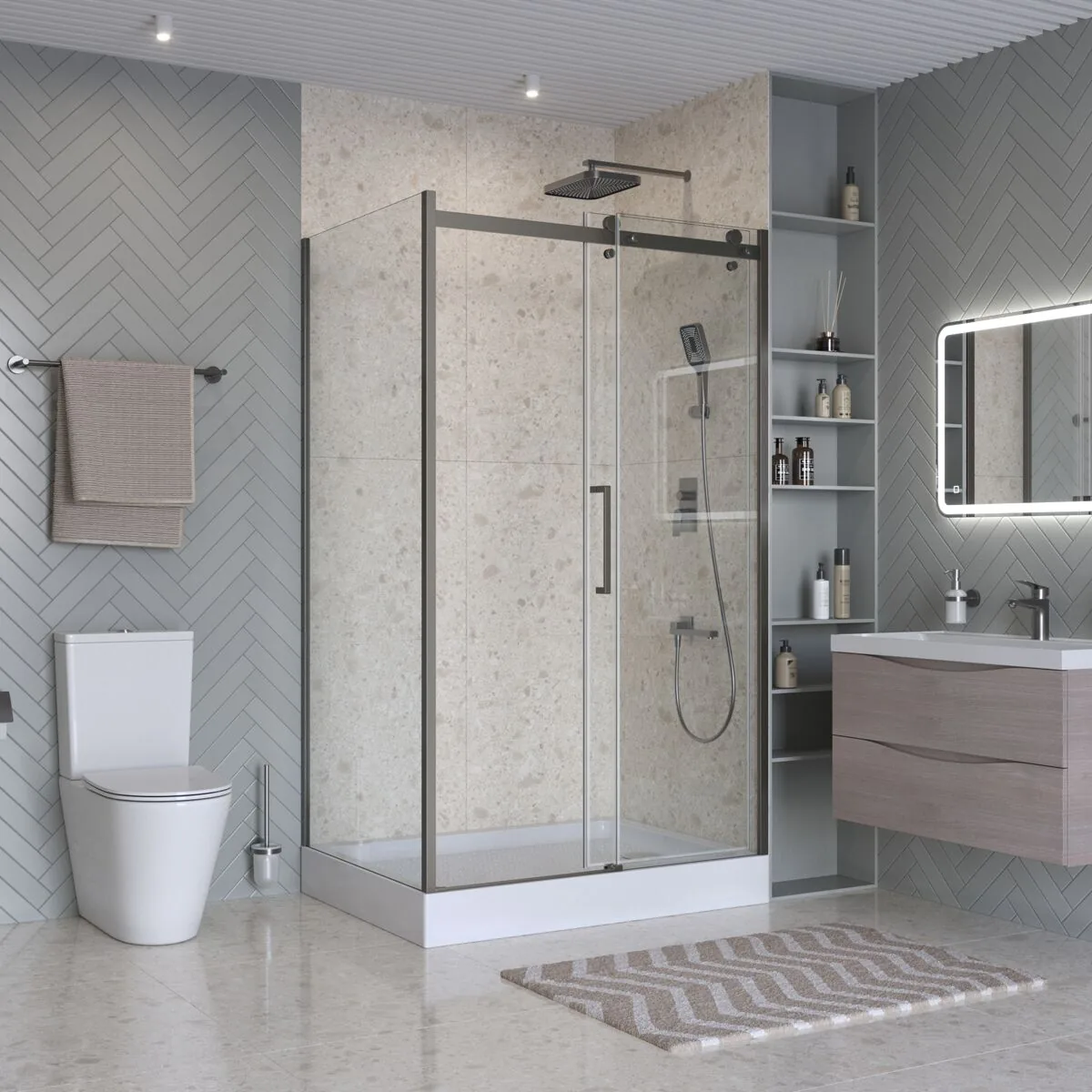 фото Душевой уголок BelBagno MARINO-2-AH-1-120/90-C-GM 