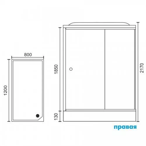 картинка Душевая кабина Royal Bath 8120HP6-WT-CH (белое/прозрачное) правая 120x80x217 