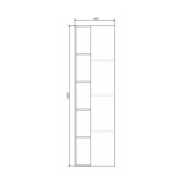 фото Шкаф-пенал Comforty Прага 45 дуб белый 
