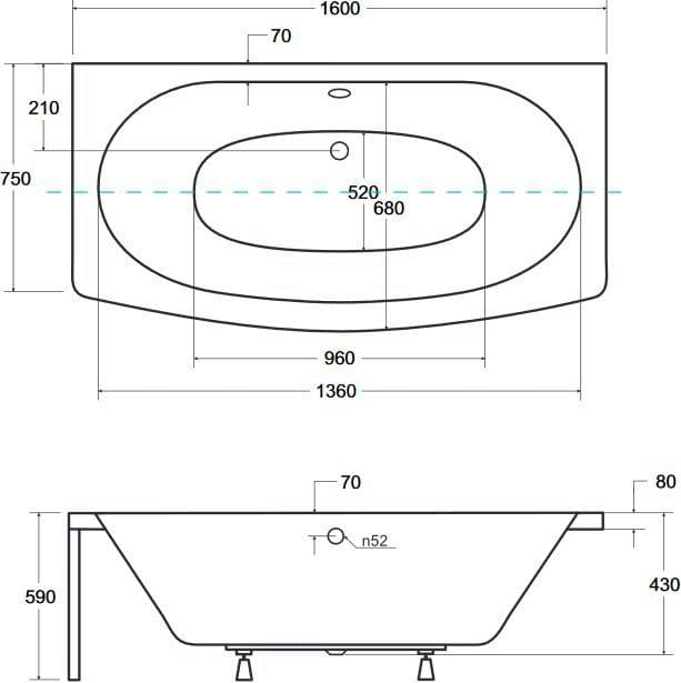 картинка Акриловая ванна Besco Telimena 160x75 