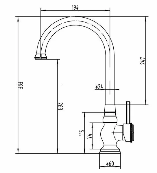 картинка Смеситель для кухонной мойки ZORG Antic A 202K-BR 