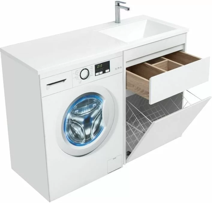 фото Тумба с раковиной Aquanet Токио 120 R белый (напольная, 1 ящик) арт. 00239301 