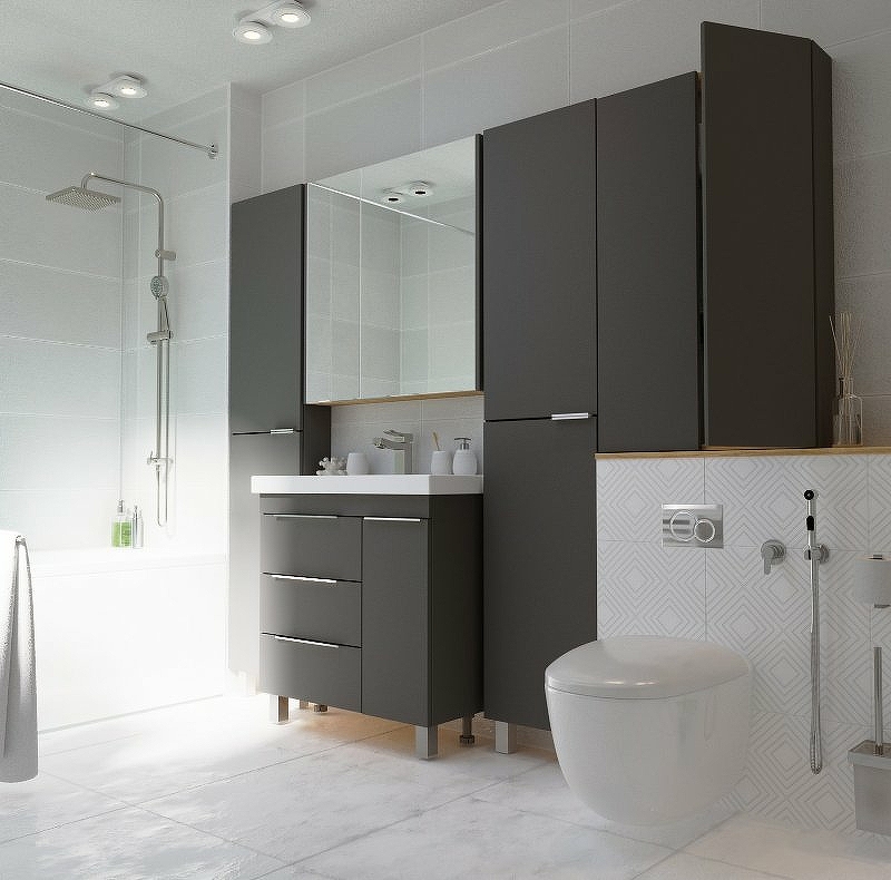 картинка Тумба 1Marka Gaula 80Н У92546 Black  в ванную комнату