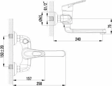 картинка Смеситель для ванны Lemark Luna LM4114C 