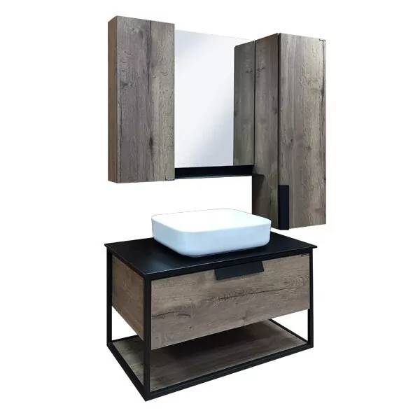 фото Тумба с раковиной Comforty Кёльн 90-1 дуб темный 