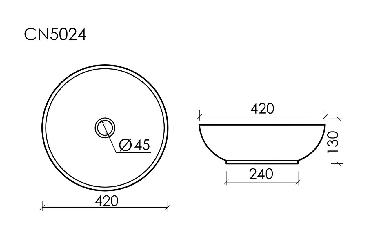 картинка Накладная раковина Ceramicanova Element CN5024 цвет белый 42х42 см 