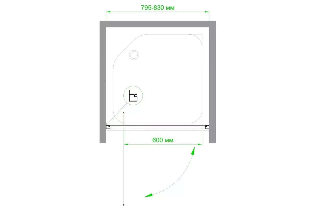 картинка Душевая дверь Royal Bath RB80HV-C-CH 