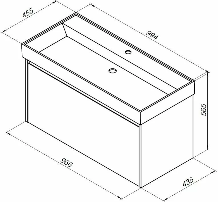 фото Тумба с раковиной Aquanet Nova Lite 100 дуб рошелье (1 ящик) арт. 00245251 