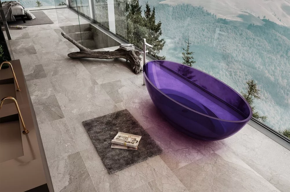 картинка Прозрачная ванна ABBER Kristall AT9702Amethyst фиолетовая 