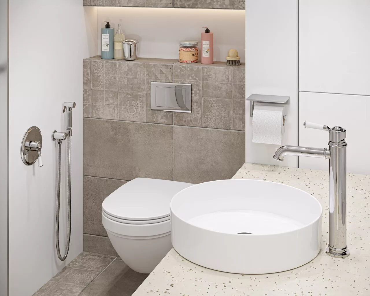 картинка Смеситель встроенный с гигиеническим душем Timo Arisa 5309/00SM хром 