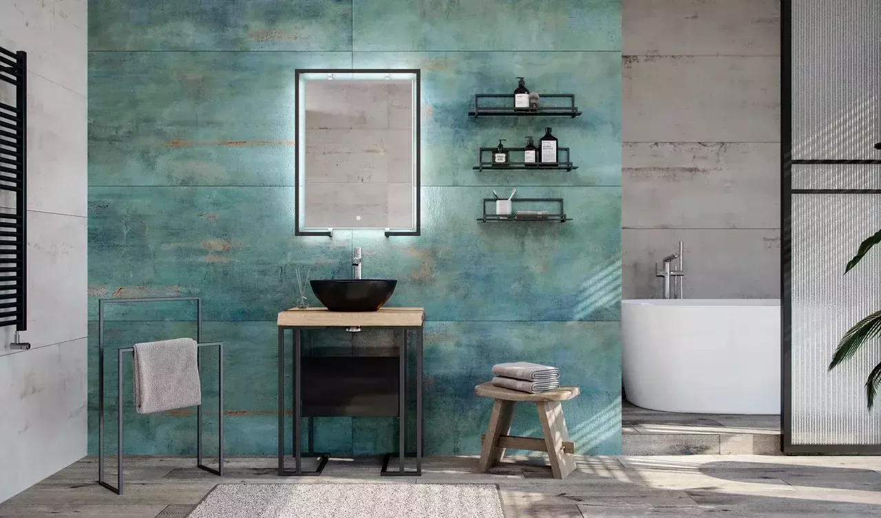 картинка Металлическая напольная конструкция Velvex Gelou 40 Black  в ванную комнату