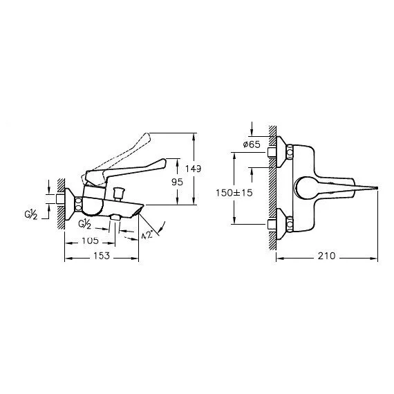 картинка Смеситель VitrA AquaMed A42485EXP для ванны и душа 