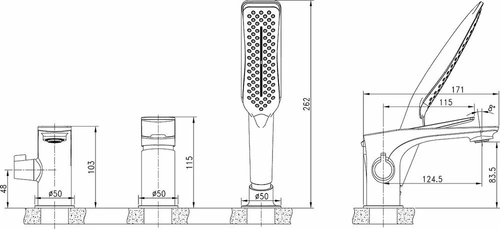 картинка Смеситель на борт ванны Lemark Allegro LM5945CW 