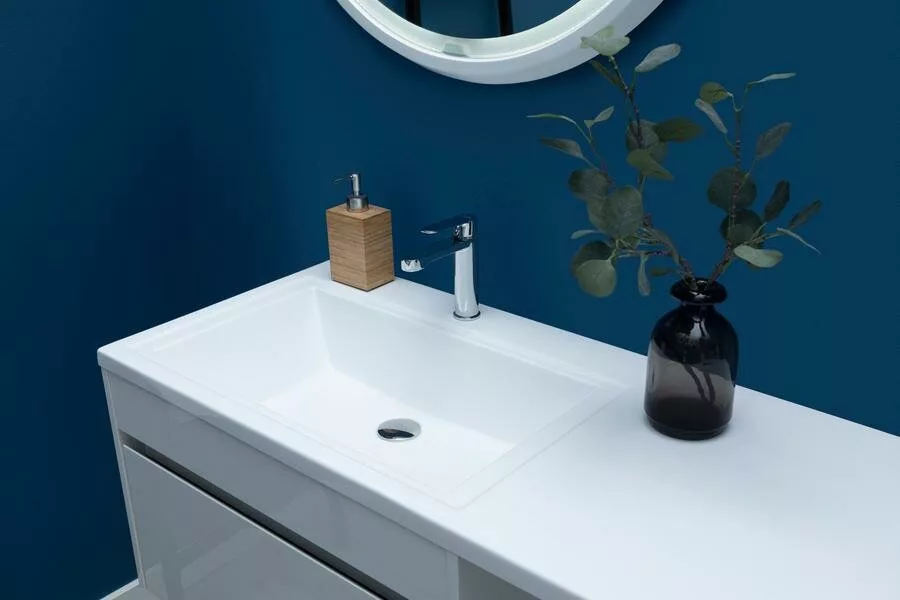 фото Тумба с раковиной Aquanet Токио 130 L белый (подвесная, 1 ящик) арт. 00239217 