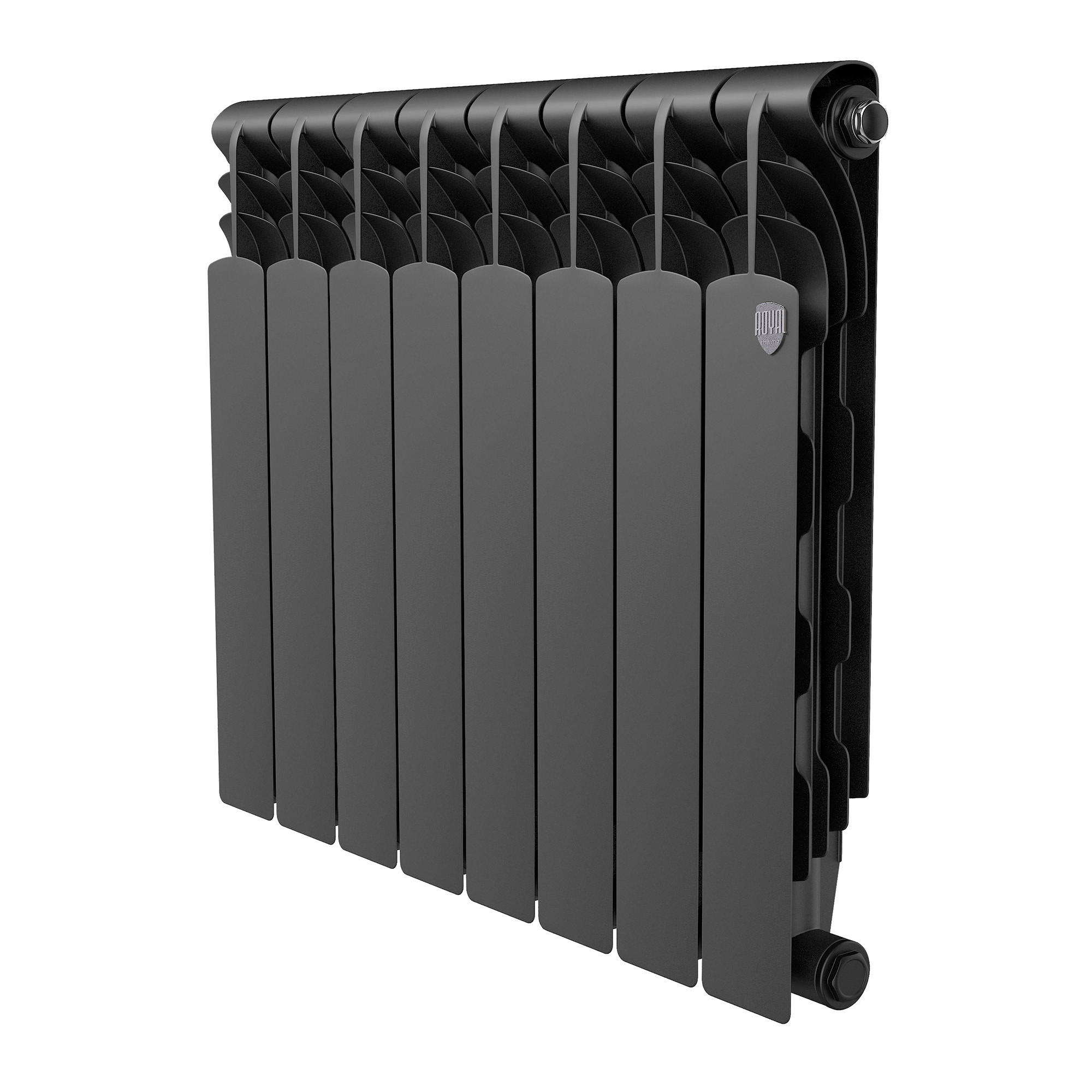 картинка Радиатор биметаллический Royal Thermo Revolution B 500 Чёрный 10 секций 